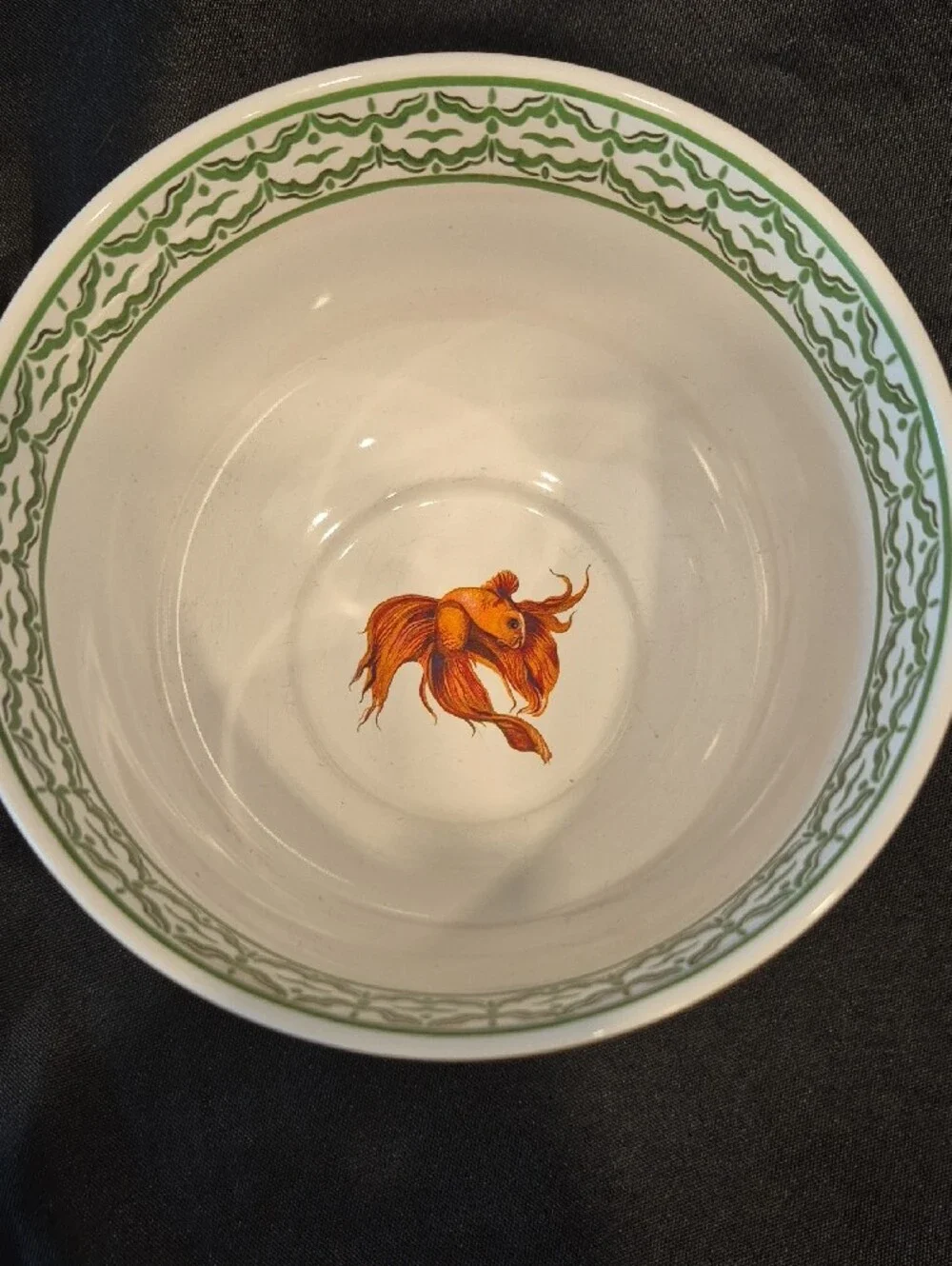 Williams Sonoma Koi Green Vine Porcelain Serving Bowl Or Rice Bowl